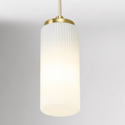 Rivora Fluted Glass Pendant Light – Modern Ribbed Shade
